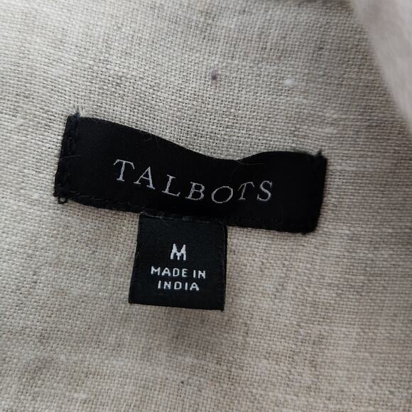 Talbots Linen Button-Down Shirt – Size Medium - Minimal Neutral Layer SZ M - Picture 2 of 6